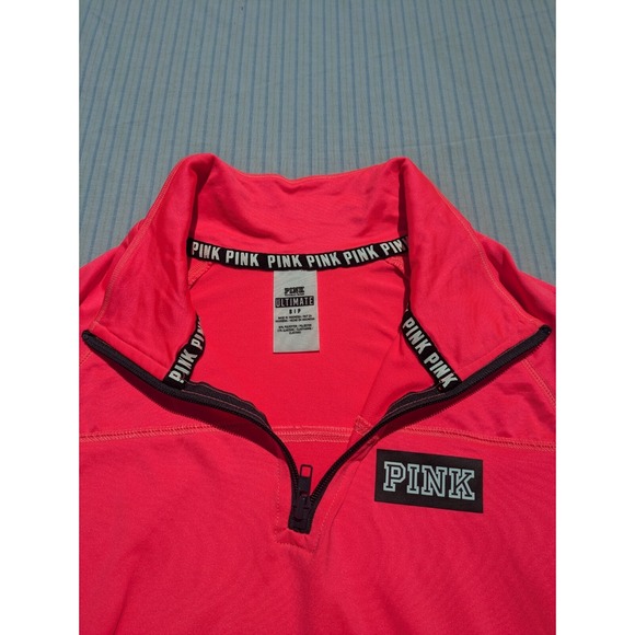 Pink by Victorias Secret Ultimate 1/4 Zip Pullover Pink Size Small‎ - Picture 3 of 6